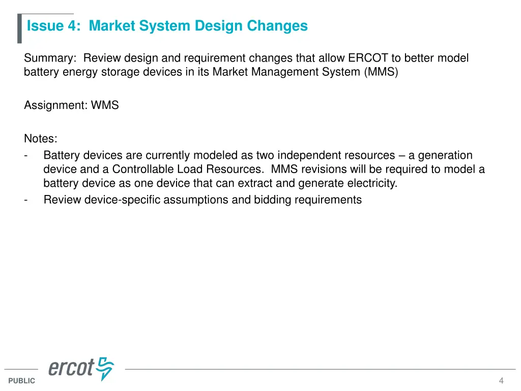 issue 4 market system design changes