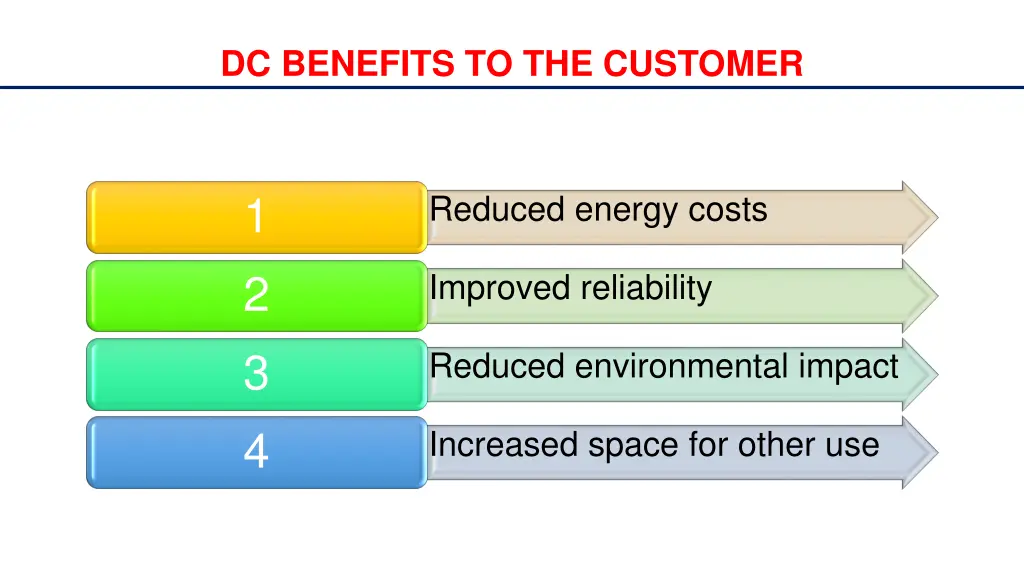 dc benefits to the customer