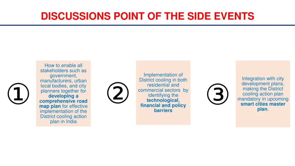 discussions point of the side events