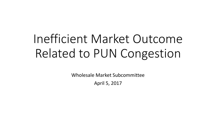 inefficient market outcome related