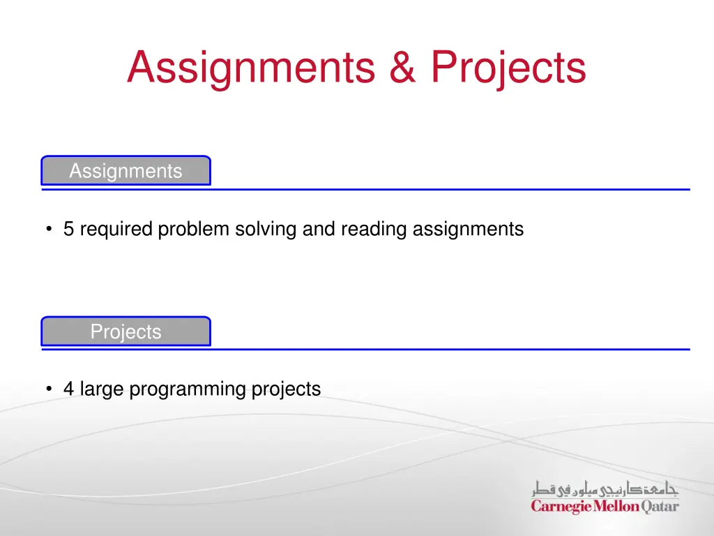 assignments projects