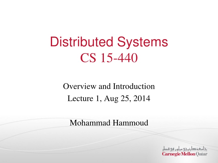 distributed systems cs 15 440