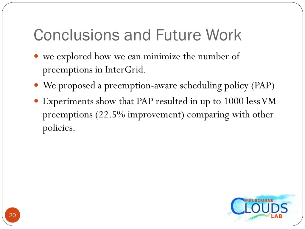 conclusions and future work
