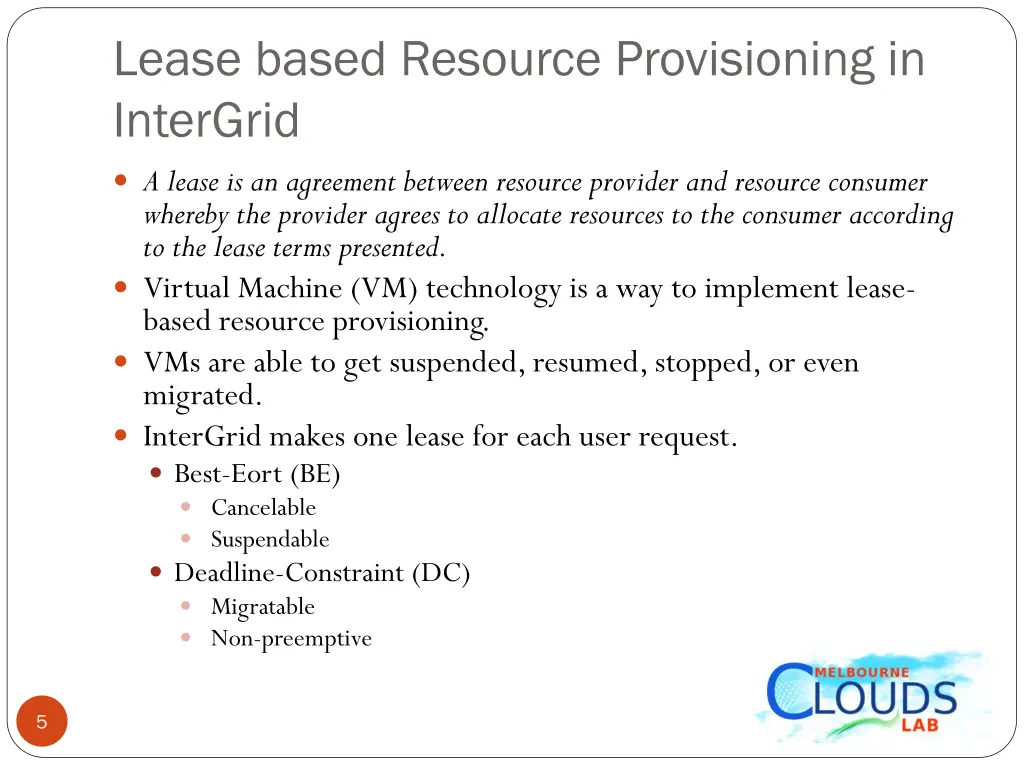 lease based resource provisioning in intergrid