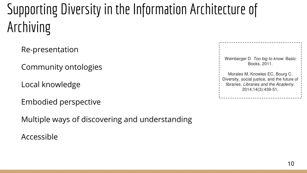 supporting diversity in the information