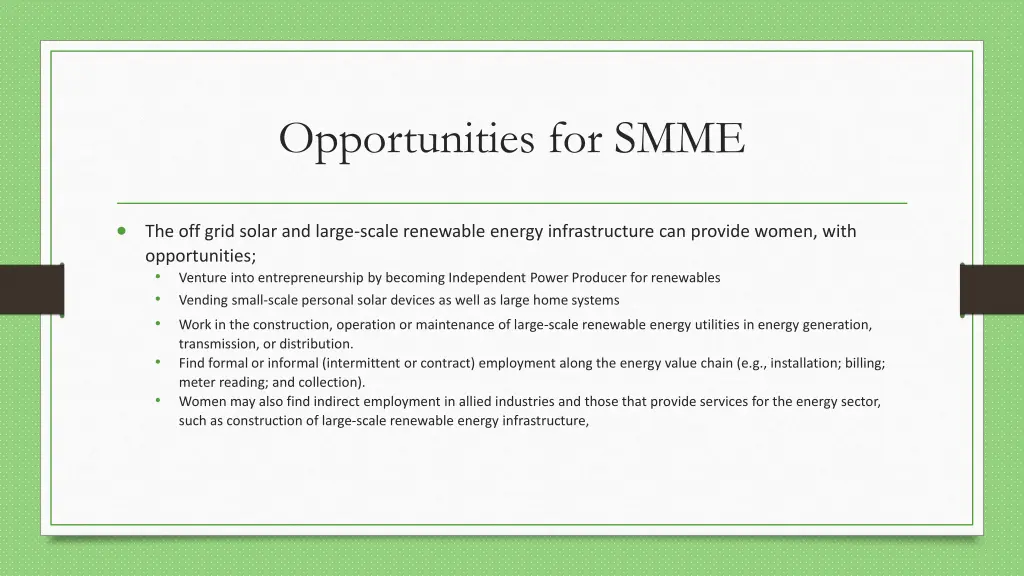 opportunities for smme