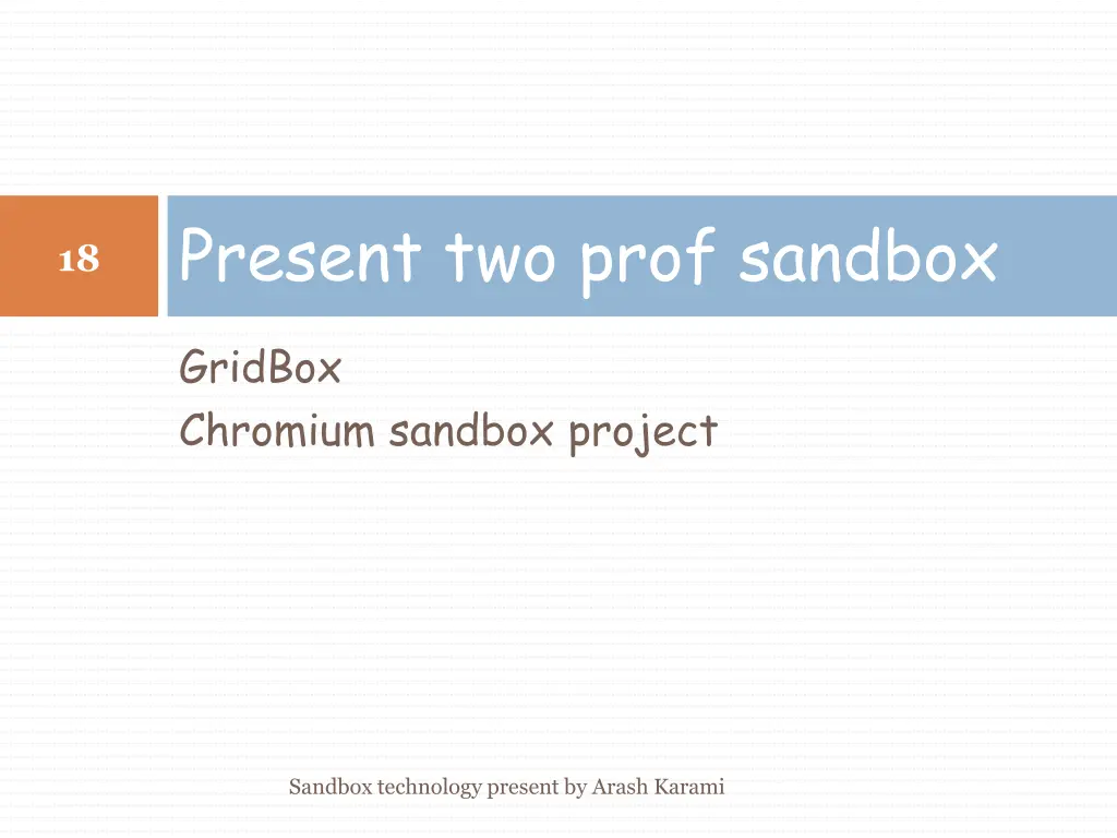 present two prof sandbox