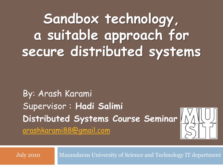sandbox technology a suitable approach for secure