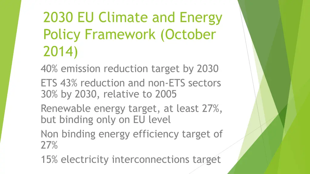 2030 eu climate and energy policy framework