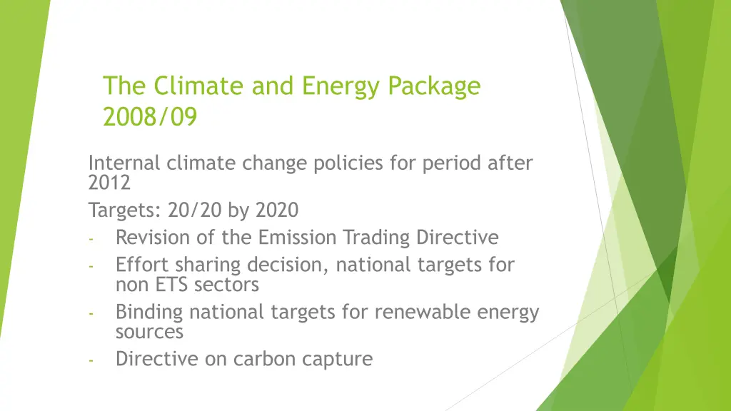 the climate and energy package 2008 09