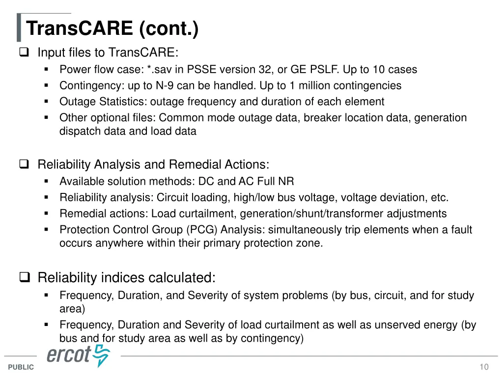 transcare cont input files to transcare power