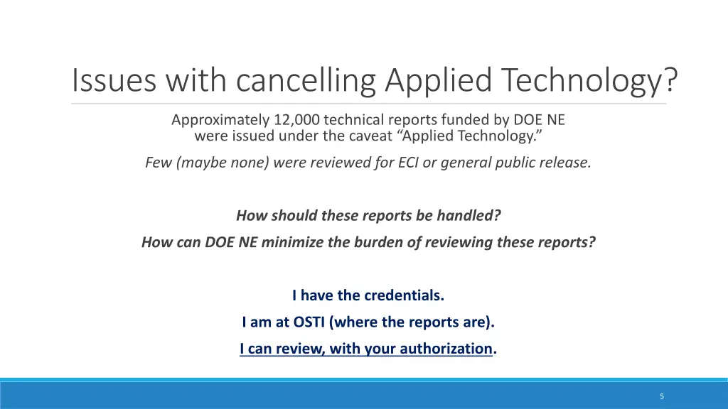 issues with cancelling applied technology