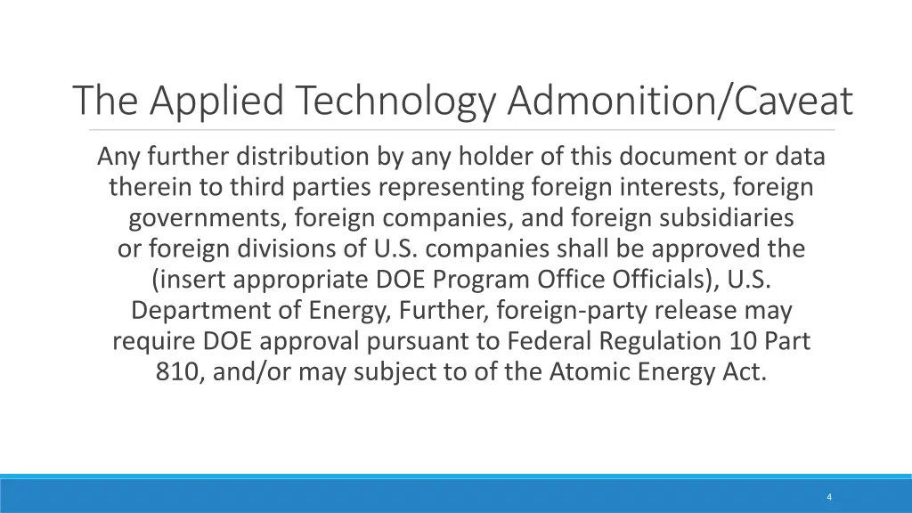 the applied technology admonition caveat