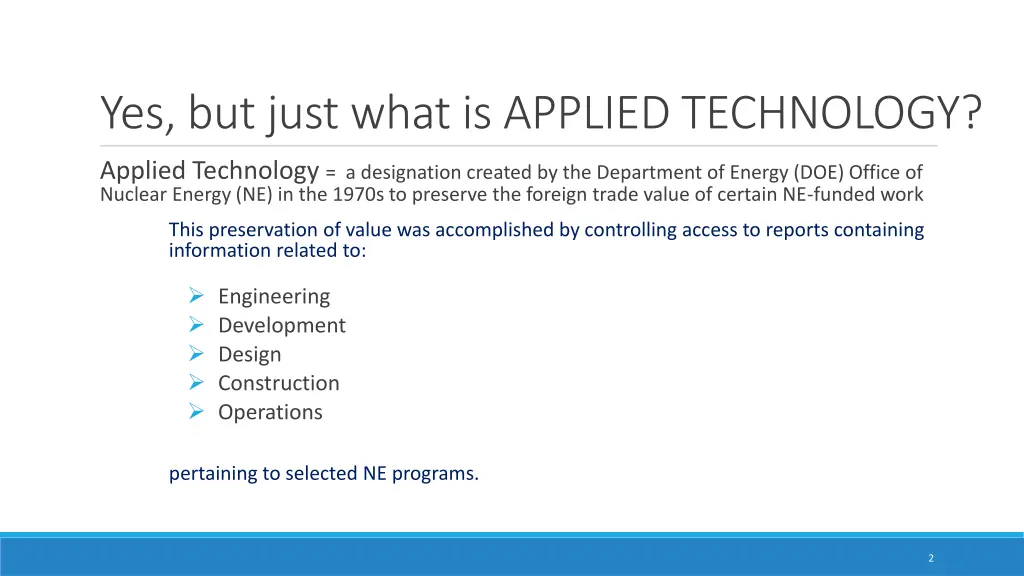 yes but just what is applied technology