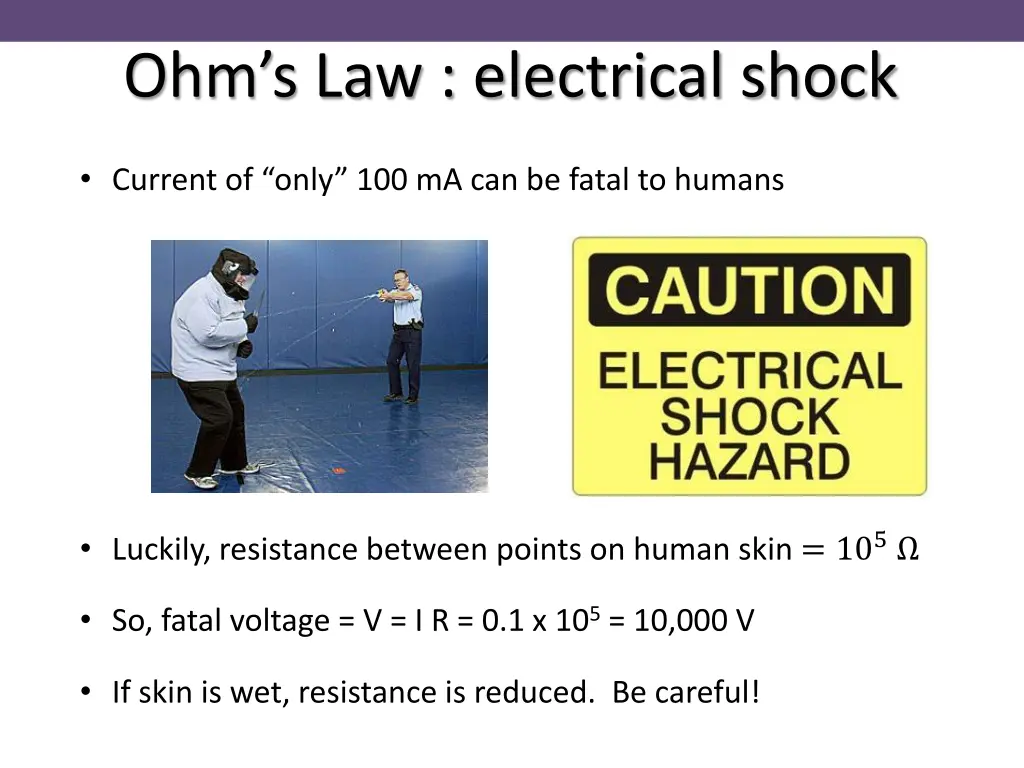 ohm s law electrical shock