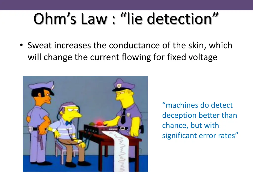 ohm s law lie detection