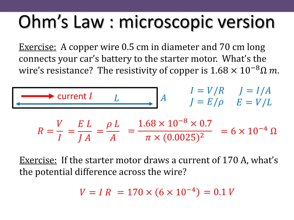 ohm s law microscopic version 2