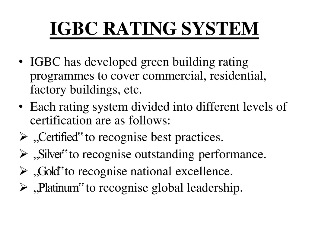 igbc rating system