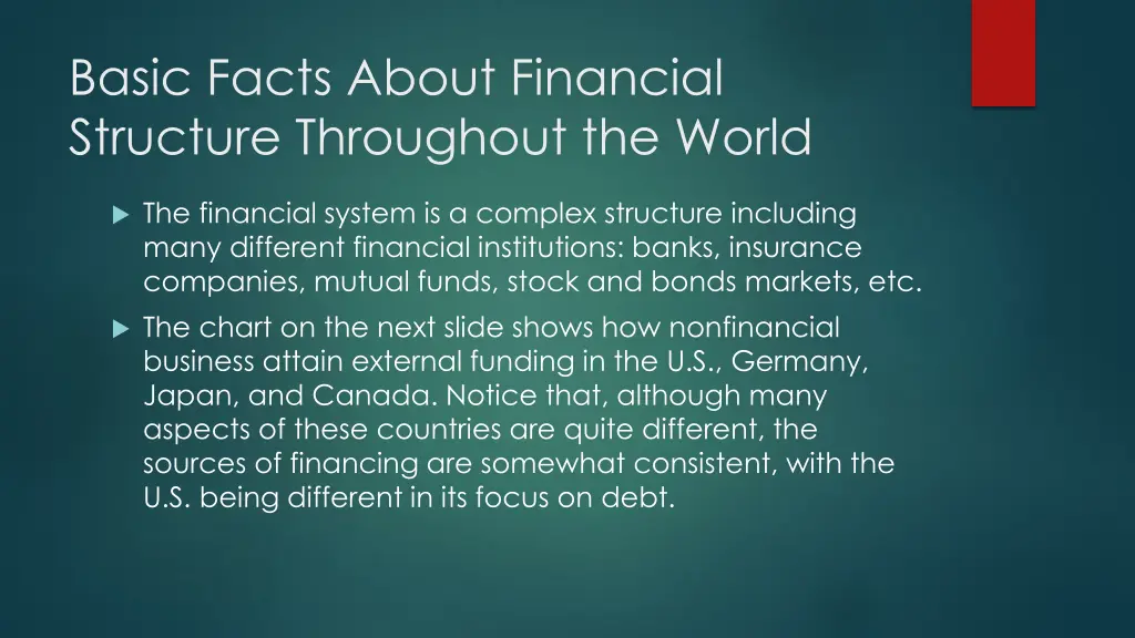basic facts about financial structure throughout