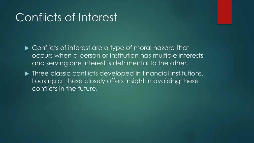conflicts of interest