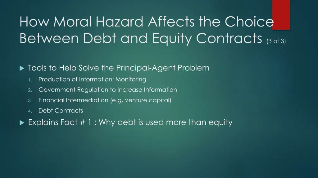 how moral hazard affects the choice between debt 2
