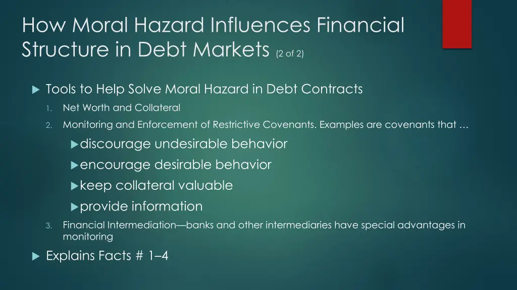 how moral hazard influences financial structure 1