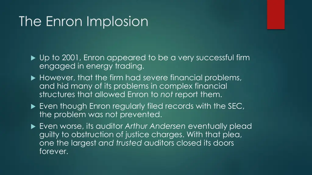the enron implosion