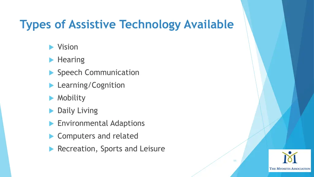 types of assistive technology available