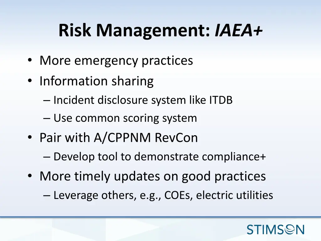 risk management iaea
