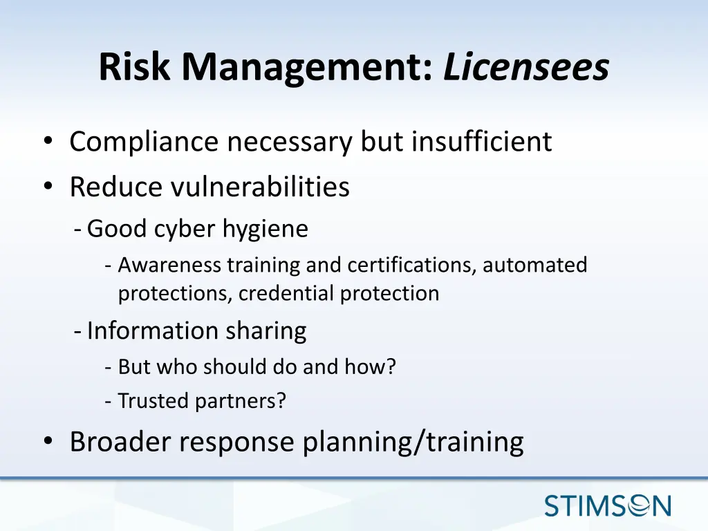 risk management licensees