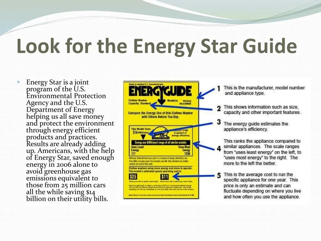 look for the energy star guide