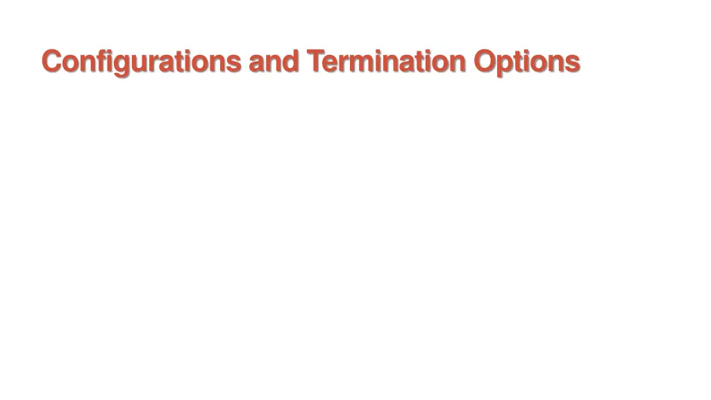 configurations and termination options