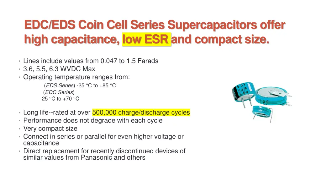 edc eds coin cell series supercapacitors offer 1