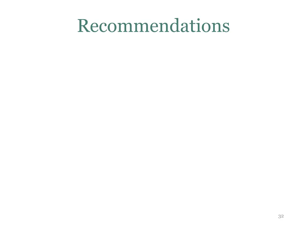 recommendations