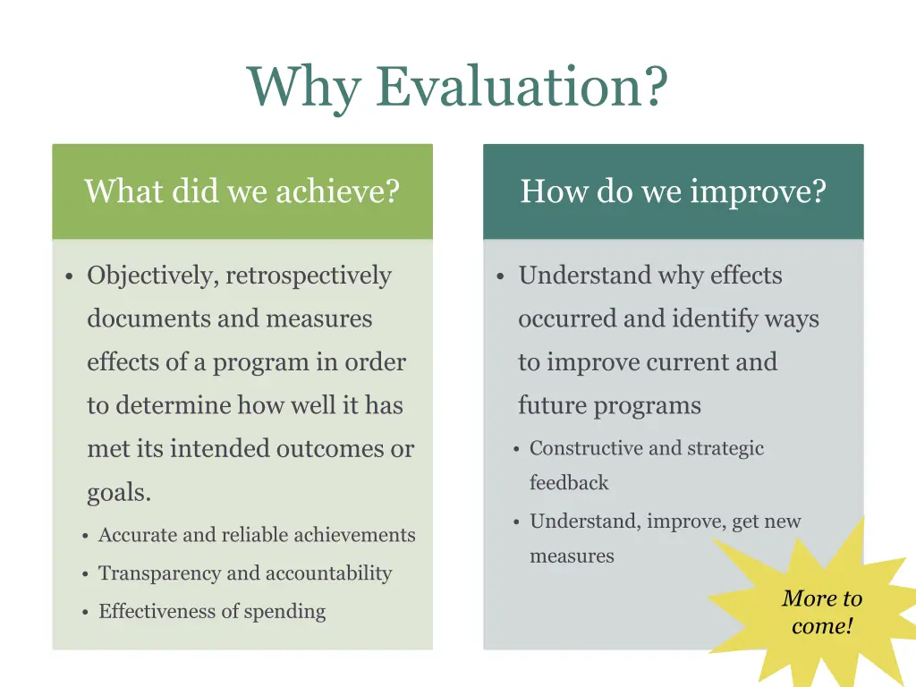 why evaluation
