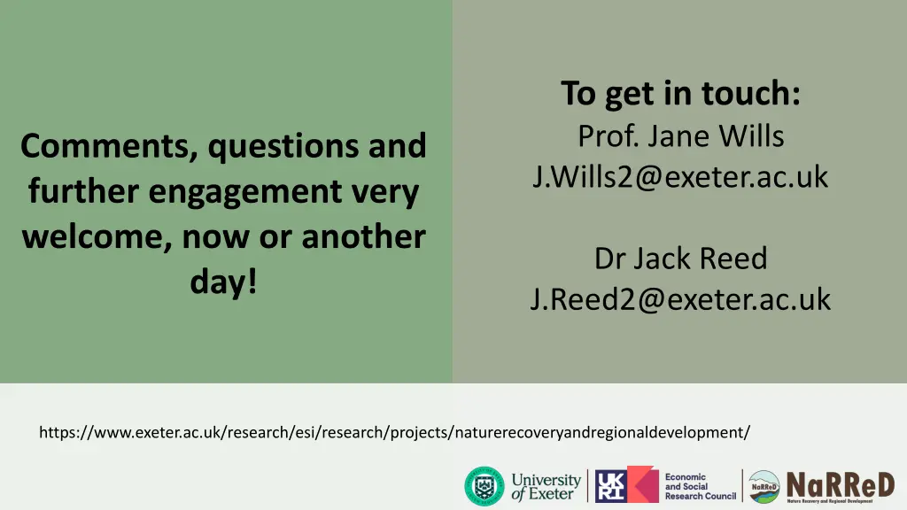 to get in touch prof jane wills j wills2@exeter