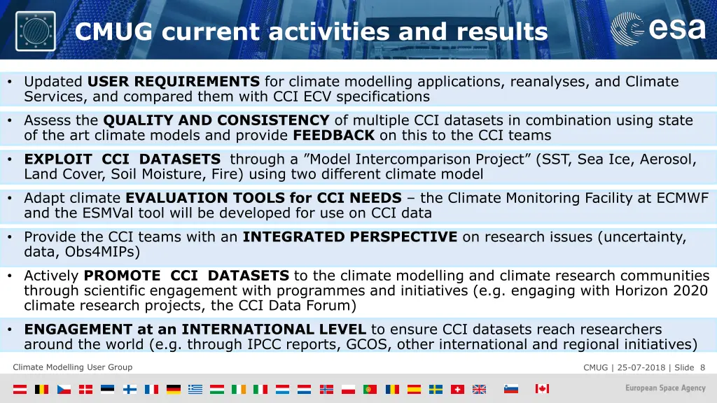 cmug current activities and results