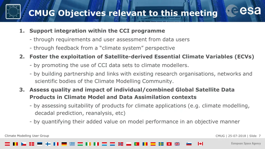 cmug objectives relevant to this meeting