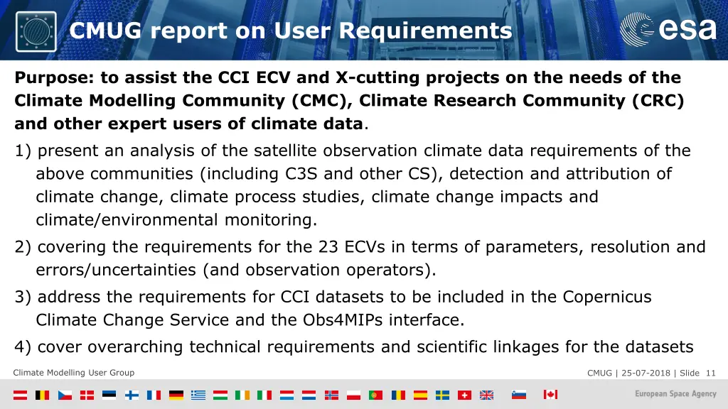 cmug report on user requirements