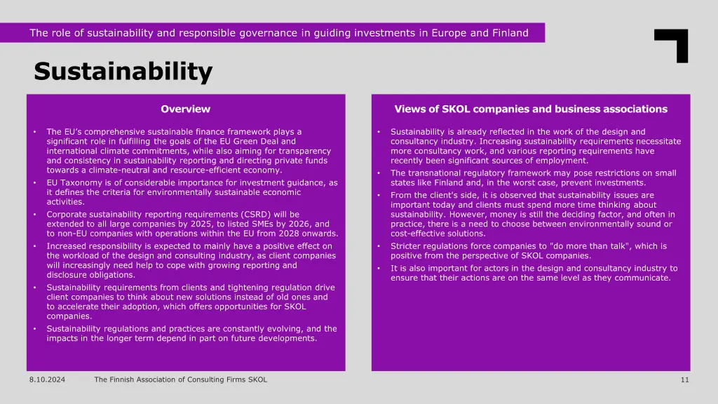 the role of sustainability and responsible