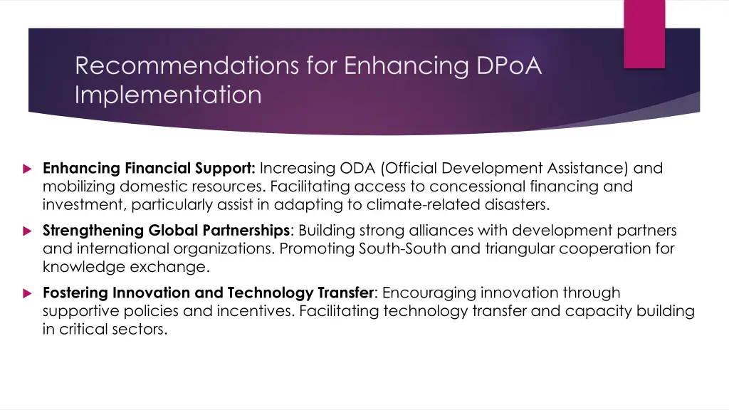 recommendations for enhancing dpoa implementation