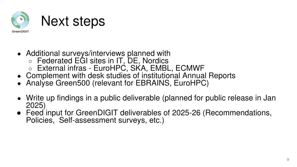 next steps