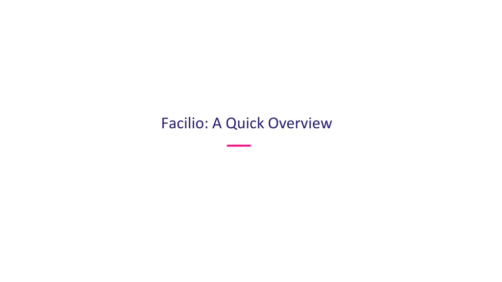 facilio a quick overview