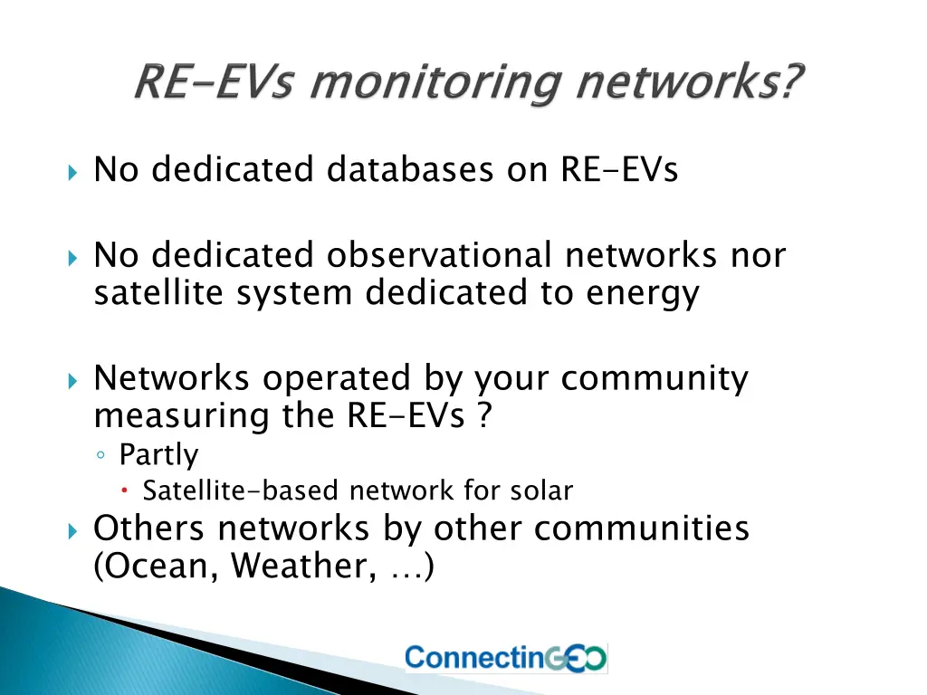 no dedicated databases on re evs