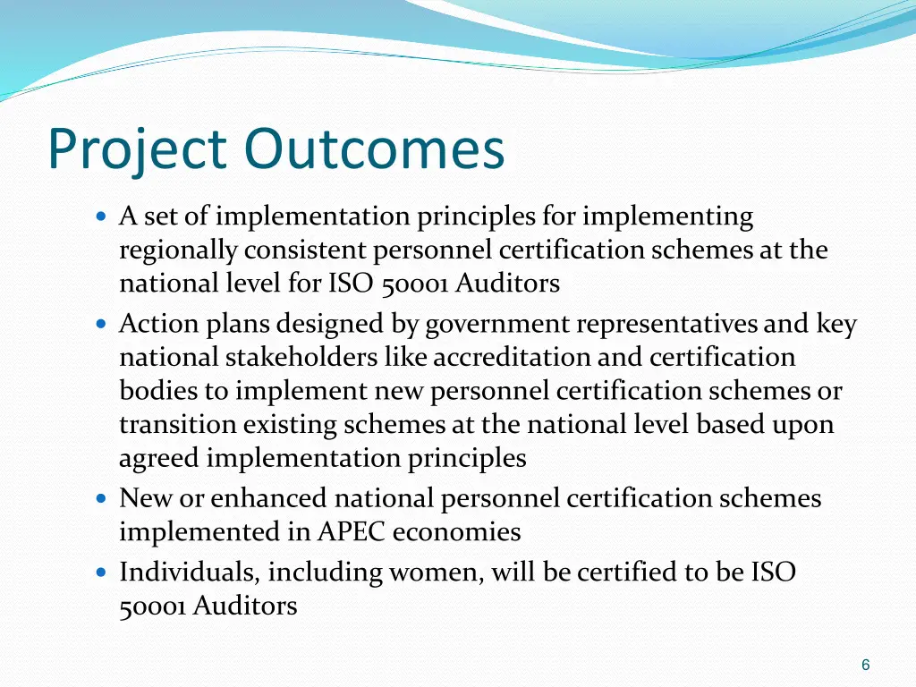 project outcomes