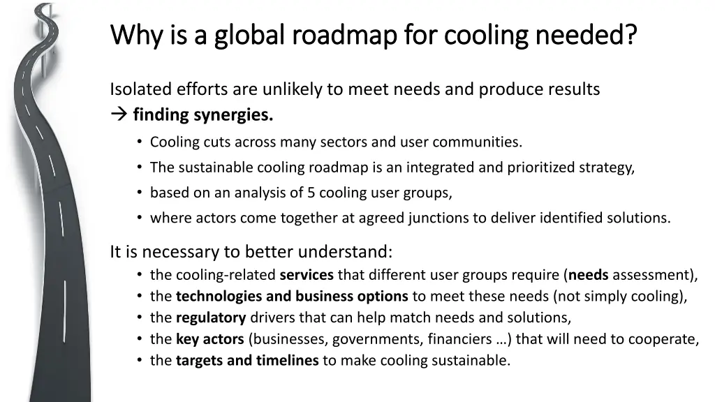 why is a global roadmap for cooling needed