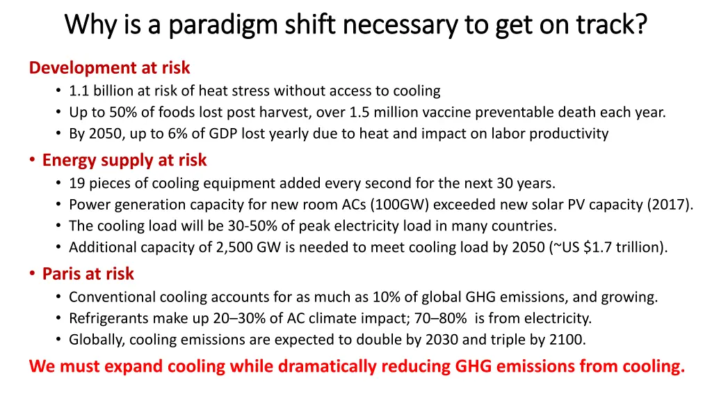 why is a paradigm shift necessary to get on track