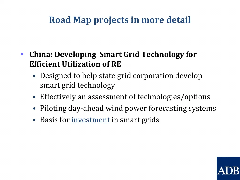 road map projects in more detail