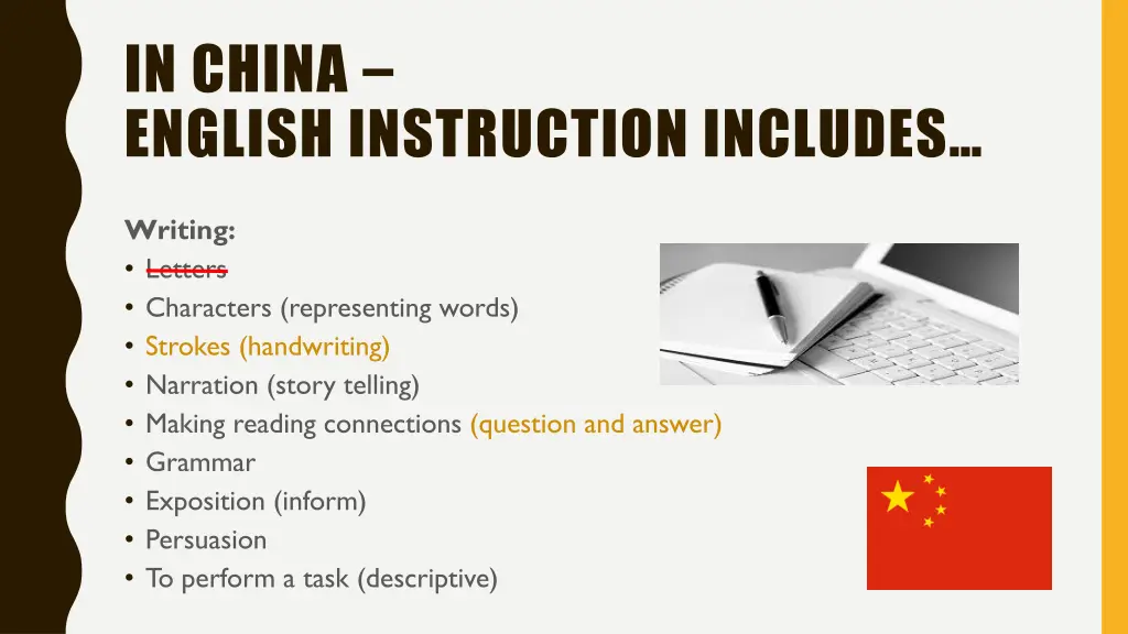 in china english instruction includes 1