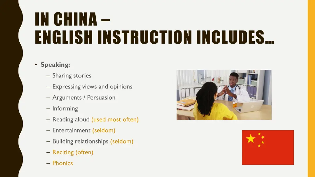 in china english instruction includes 3